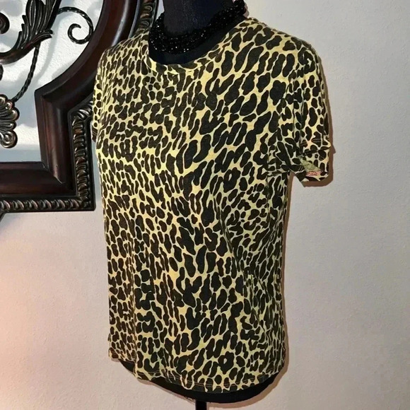 Mother Superior The Sinful Yellow Black Animal Print Knit Top T-Shirt Medium - Picture 9 of 16